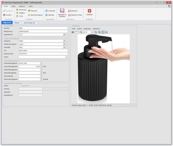 Editor Inventar-Gegenstand